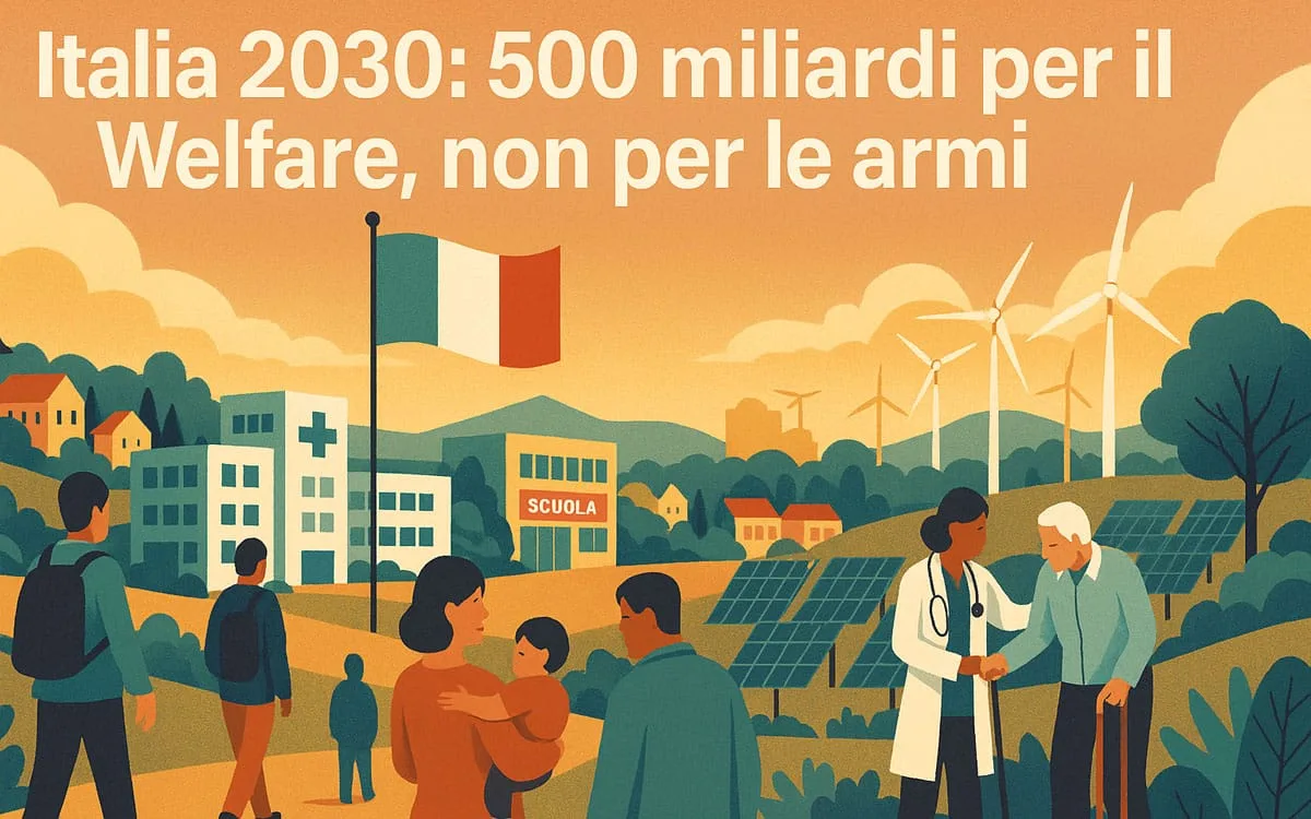 Italia 2030: 500 miliardi per il Welfare, non per le armi