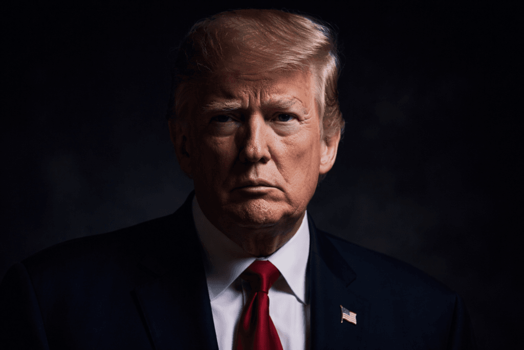 ritratto drammatico di donald trump generato da ia