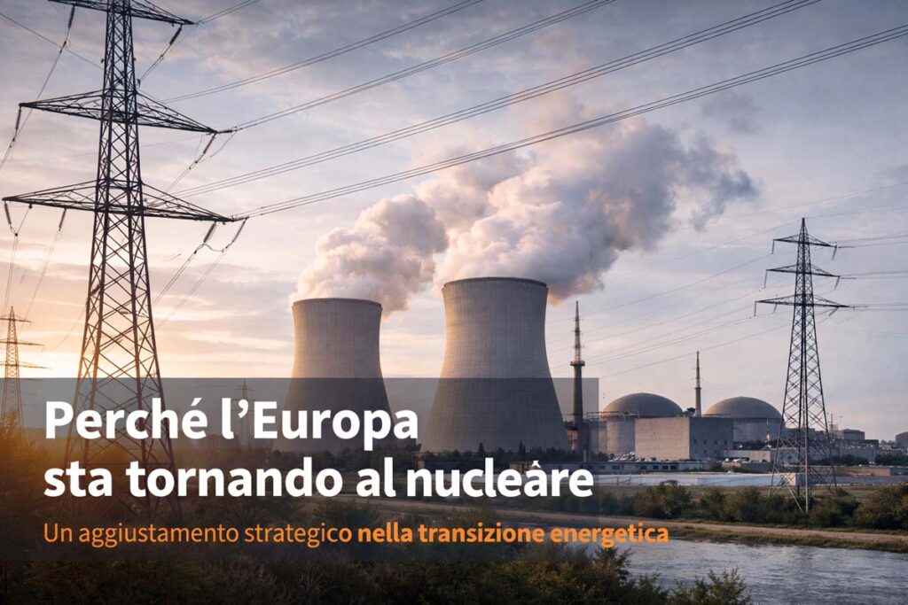 Centrale nucleare europea al tramonto nel contesto della transizione energetica
