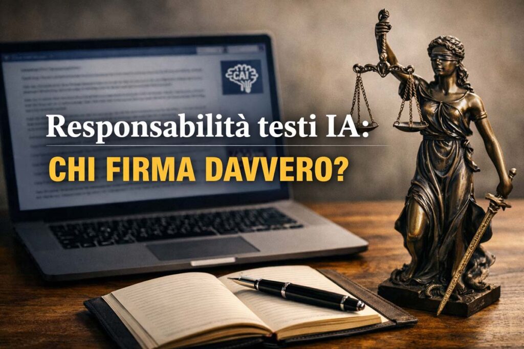Responsabilità dei testi scritti con intelligenza artificiale e firma editoriale
