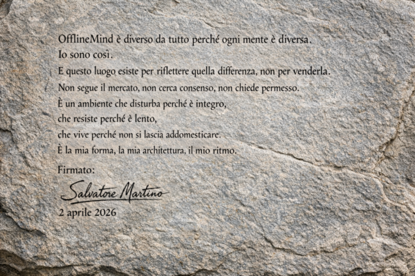 OfflineMind dispositivo editoriale deterministico: architettura del pensiero di Salvatore Martino