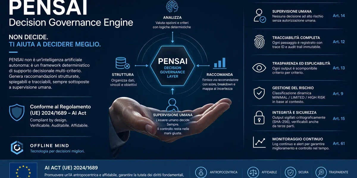PENSAI e AI Act: governance decisionale verificabile