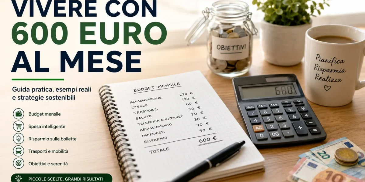 Vivere con 600 euro al mese: guida pratica 2026