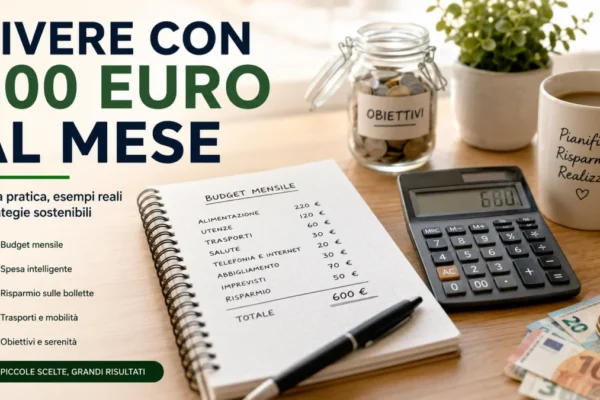 Vivere con 600 euro al mese: guida pratica 2026