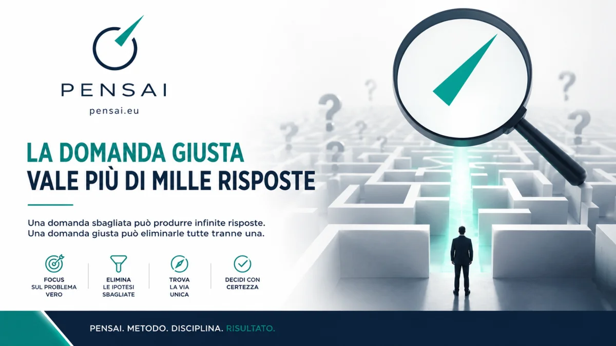 PENSAI - La domanda giusta vale più di mille risposte, metodo decisionale basato sulla logica e sulla Via Unica.