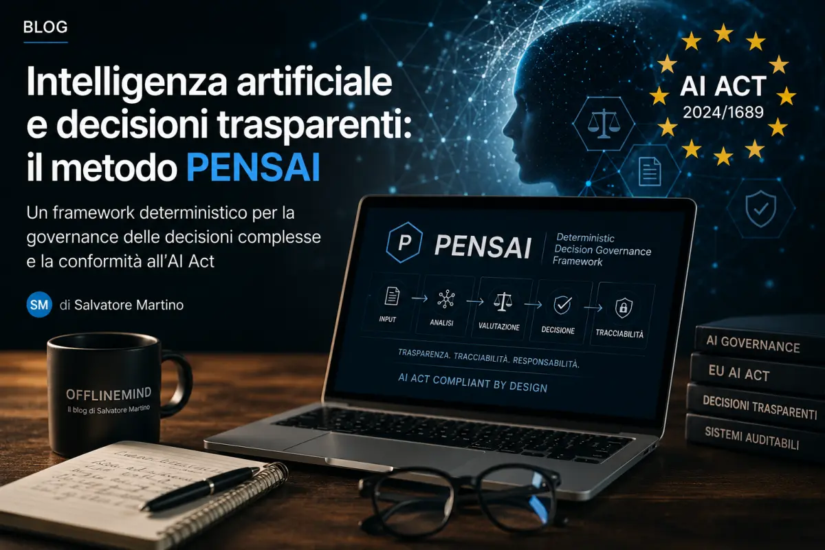 Framework PENSAI per la governance decisionale con trasparenza, tracciabilità e supporto ai requisiti dell'AI Act
