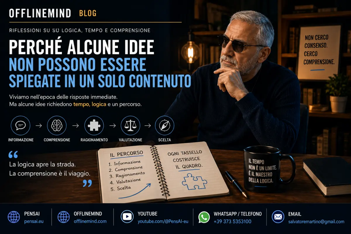 Illustrazione concettuale sulla comprensione: alcune idee richiedono tempo, logica e un percorso per essere comprese pienamente.