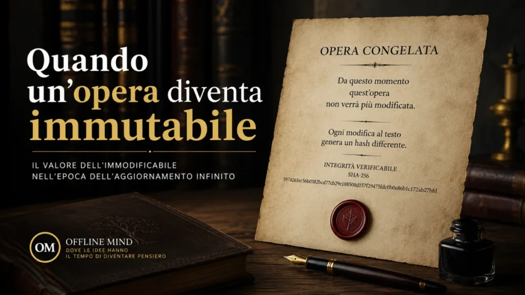 Manoscritto illuminato come simbolo di un'opera definitiva e immutabile