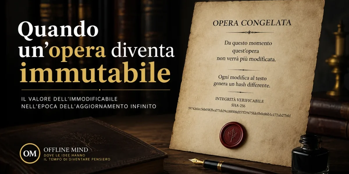 Quando un’opera diventa immutabile | OfflineMind