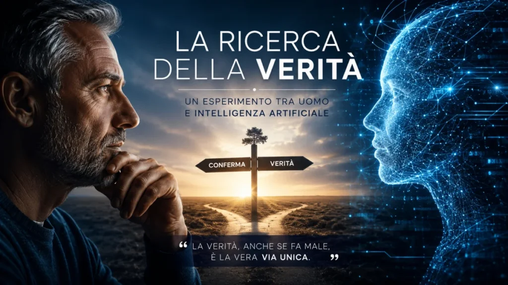 Ricerca della verità tra un essere umano e un'intelligenza artificiale durante un esperimento sulla verifica indipendente e sulla Via Unica.