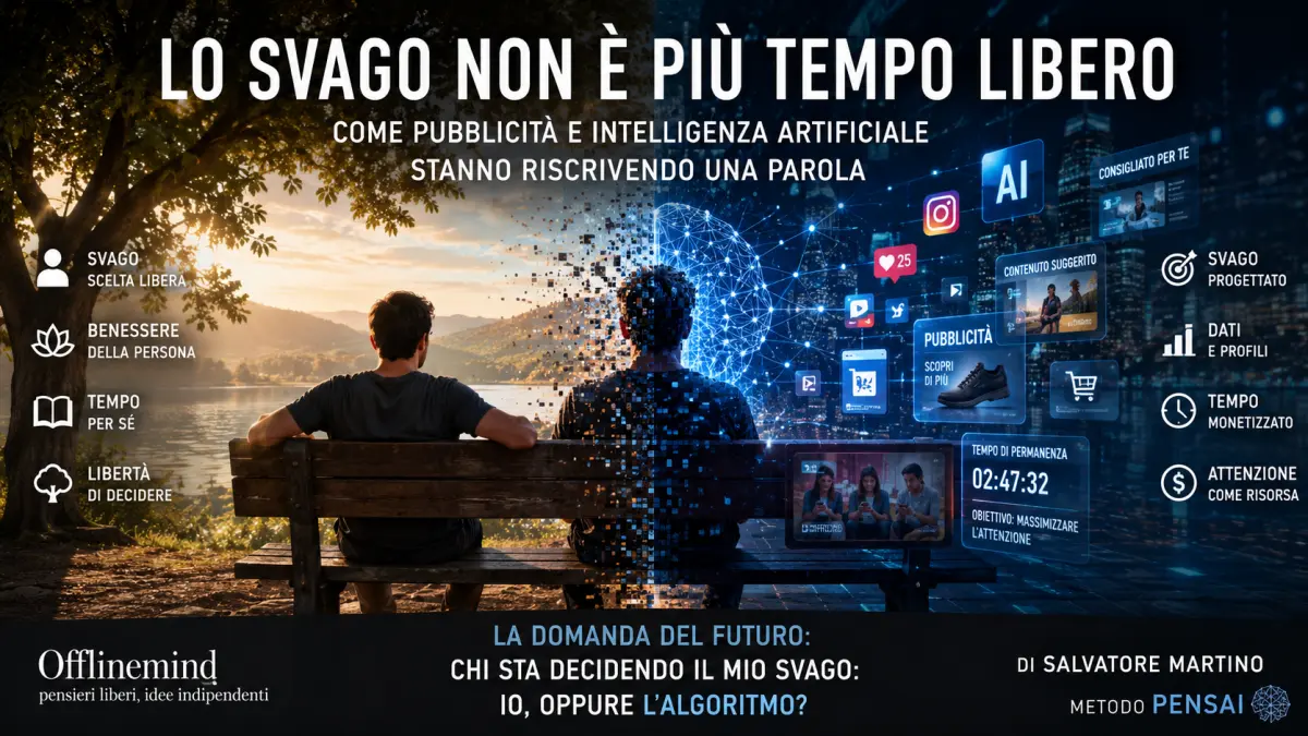 o svago nell'era dell'Intelligenza Artificiale: pubblicità, algoritmi e tempo libero digitale.