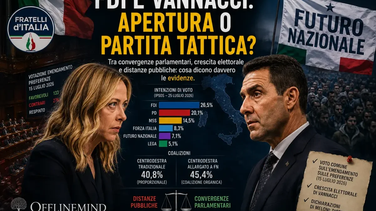 Fratelli d’Italia e Vannacci: confronto tra convergenze parlamentari e distanze politiche