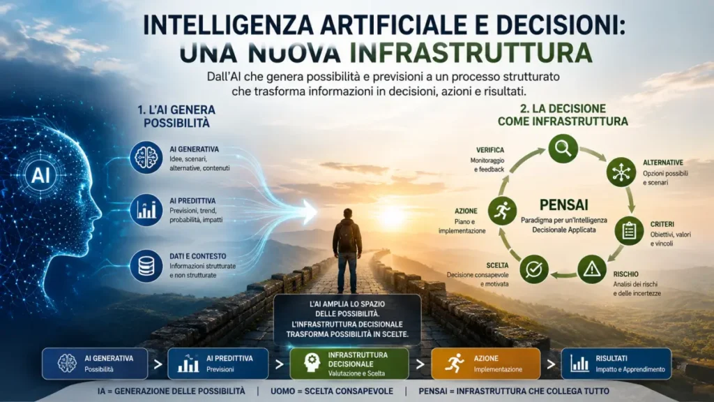 Intelligenza artificiale e decisioni: AI generativa, AI predittiva e infrastruttura decisionale