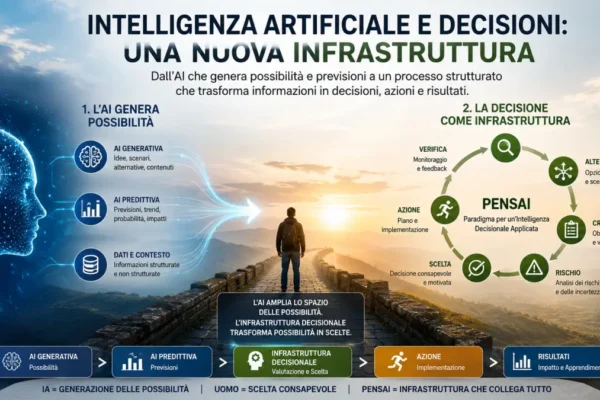 Intelligenza artificiale e decisioni: AI generativa, AI predittiva e infrastruttura decisionale