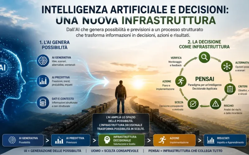 Intelligenza artificiale e decisioni: AI generativa, AI predittiva e infrastruttura decisionale
