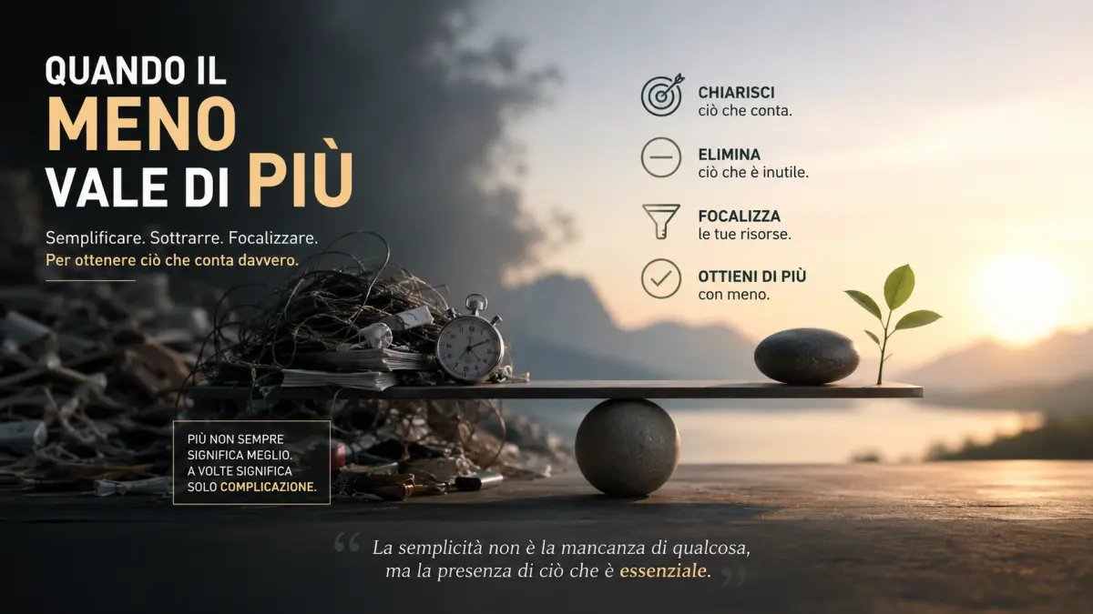 Quando il meno vale di più: semplificare per ottenere più valore