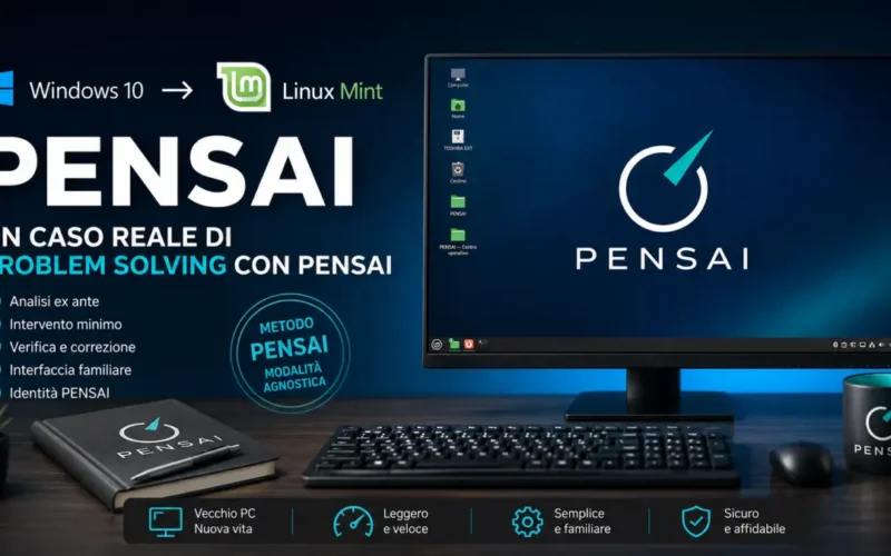 Passaggio da Windows 10 a Linux Mint con desktop PENSAI