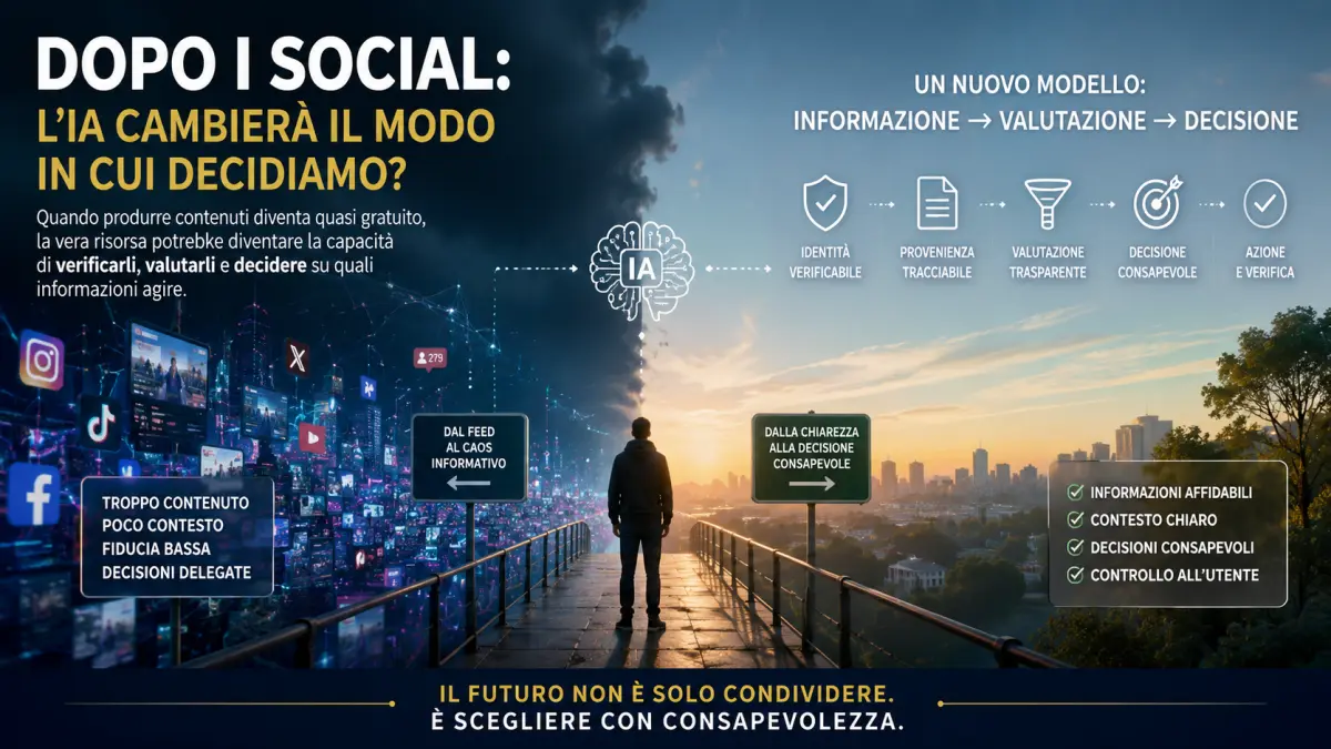 Dopo i social nell'era dell'IA: informazione, verifica e decisione