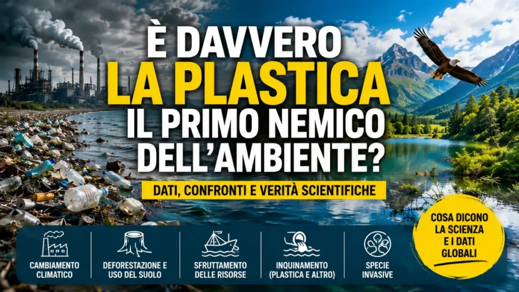 È davvero la plastica il primo nemico dell’ambiente? Confronto tra inquinamento da plastica e principali pressioni ambientali