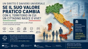 Differenze territoriali nei diritti universali in Italia secondo i dati ISTAT e Ministero della Salute.