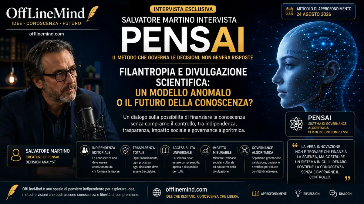 Salvatore Martino intervista PENSAI sulla filantropia nella divulgazione scientifica