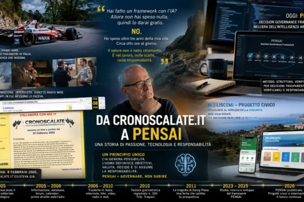 Da Cronoscalate.it a PENSAI: il percorso di Salvatore Martino tra motorsport, tecnologia e governance dell’intelligenza artificiale.