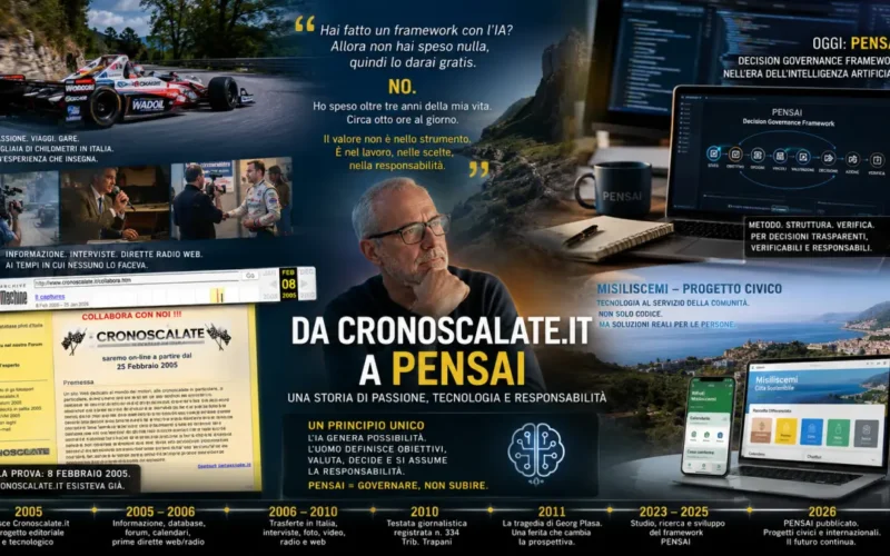 Da Cronoscalate.it a PENSAI: il percorso di Salvatore Martino tra motorsport, tecnologia e governance dell’intelligenza artificiale.