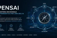 PENSAI, sistema decisionale deterministico implementato in PHP, con processo da stato e obiettivo a valutazione, decisione, azione e verifica
