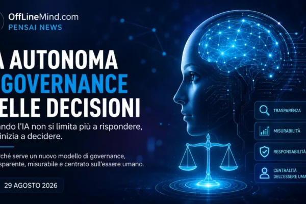 PENSAI News sull’intelligenza artificiale autonoma e la governance delle decisioni, con riferimento alla supervisione umana