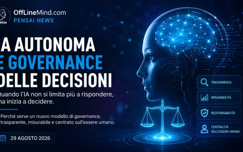 PENSAI News sull’intelligenza artificiale autonoma e la governance delle decisioni, con riferimento alla supervisione umana