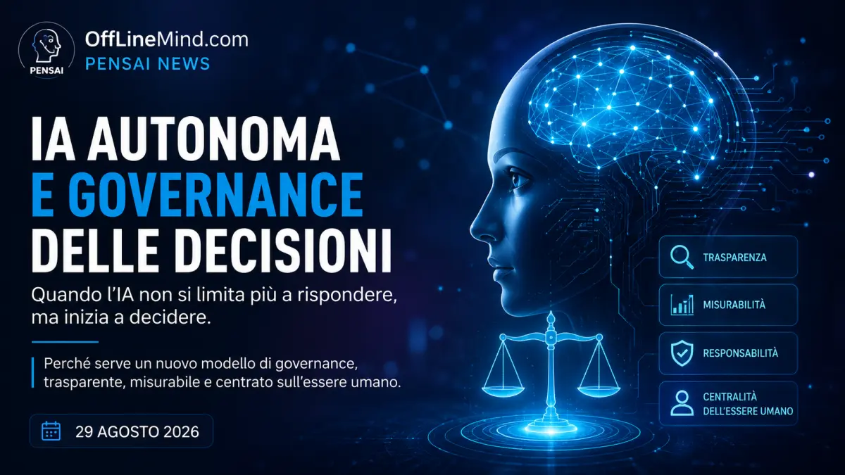 PENSAI News sull’intelligenza artificiale autonoma e la governance delle decisioni, con riferimento alla supervisione umana