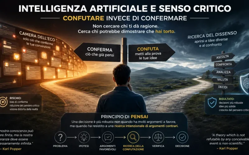 Intelligenza artificiale e senso critico: confutare le proprie idee ispirandosi a Karl Popper