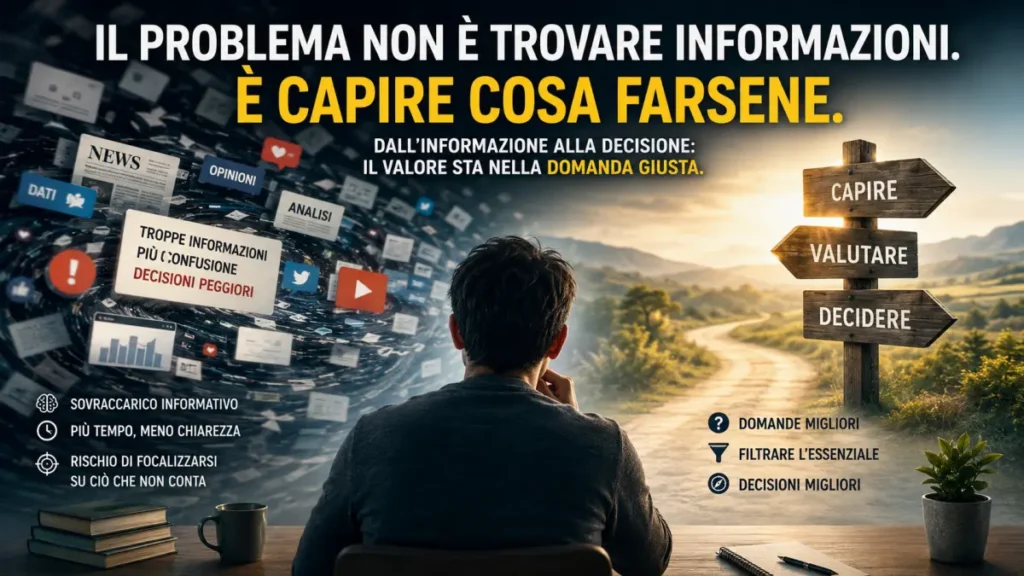 Dal sovraccarico informativo alla decisione: filtrare le informazioni e formulare domande migliori