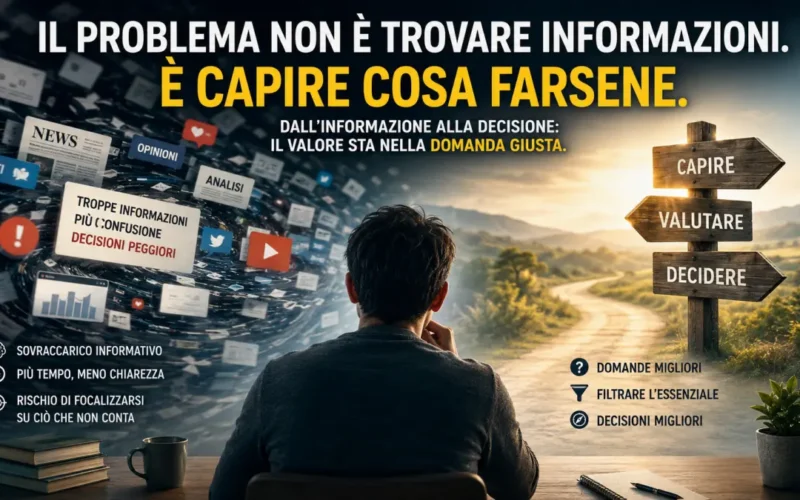 Dal sovraccarico informativo alla decisione: filtrare le informazioni e formulare domande migliori