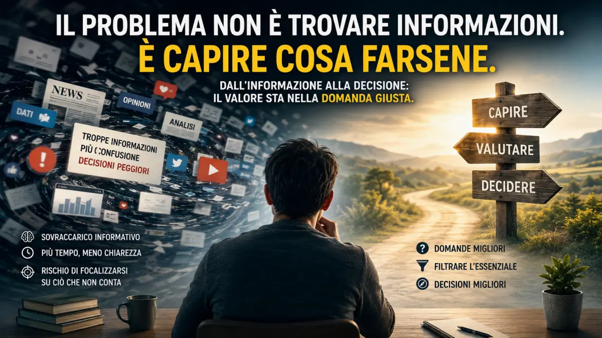 Dal sovraccarico informativo alla decisione: filtrare le informazioni e formulare domande migliori