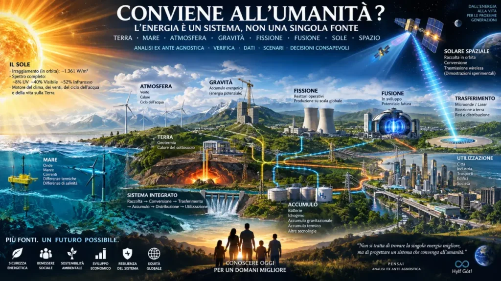 Conviene all’umanità? Sistema energetico complesso tra Sole, Terra e spazio