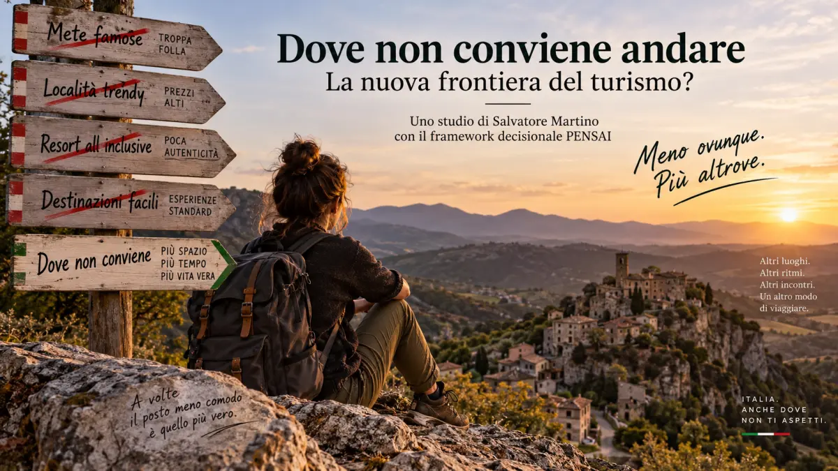 Anti-turismo e destinazioni italiane alternative studiate da Salvatore Martino con PENSAI