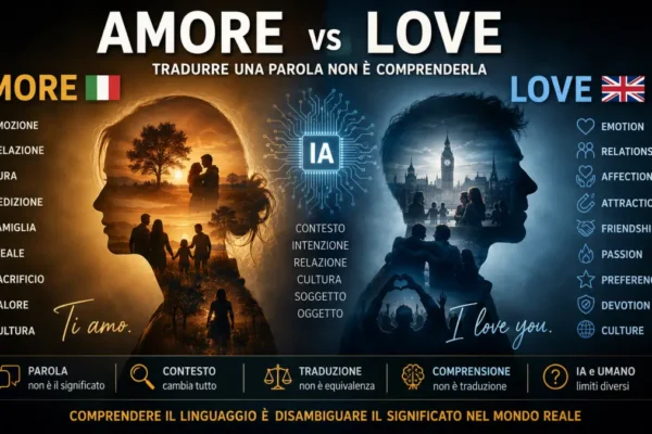 Confronto tra amore e love realizzato da ChatGPT
