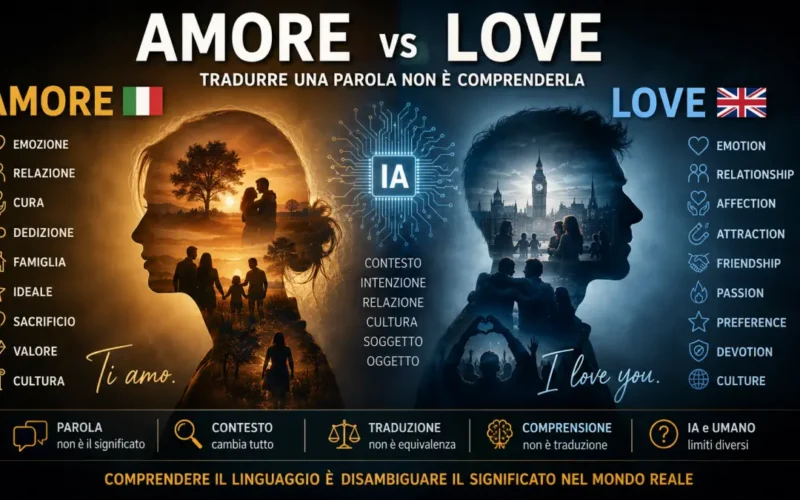 Confronto tra amore e love realizzato da ChatGPT