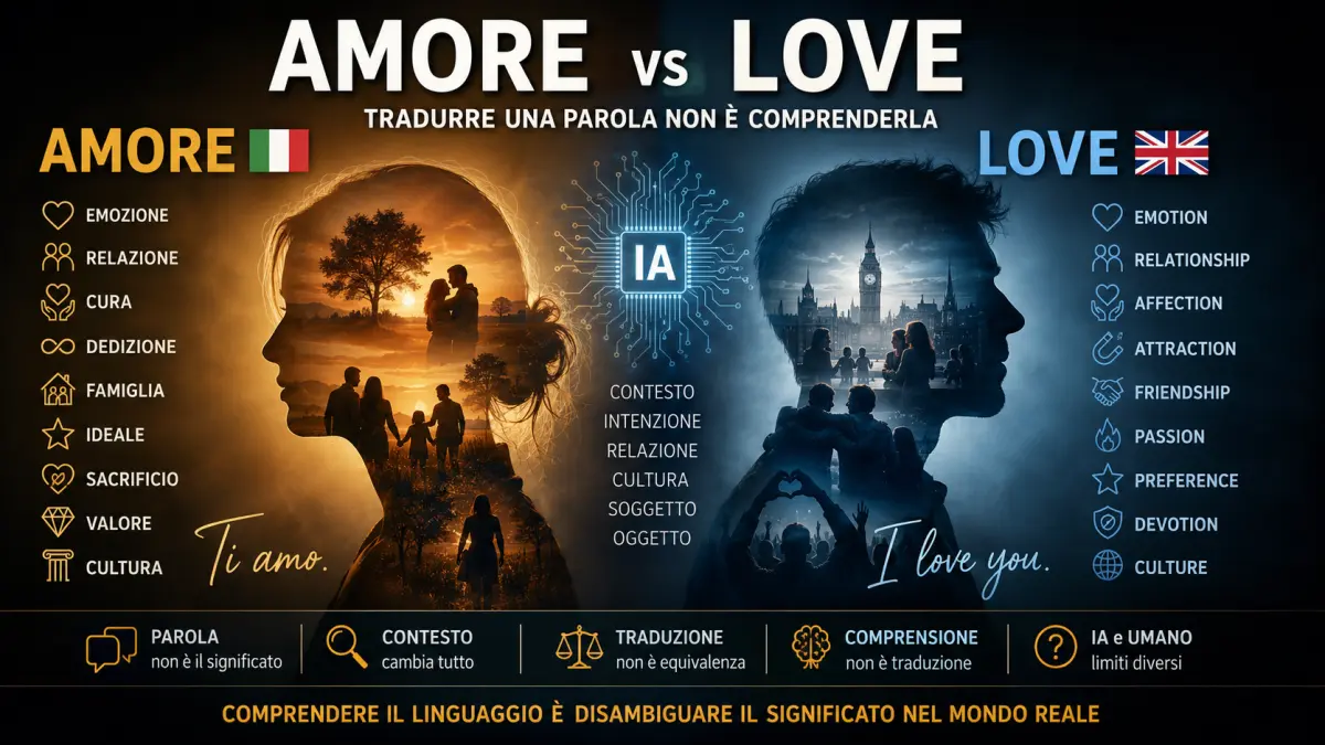 Confronto tra amore e love realizzato da ChatGPT