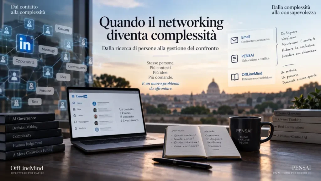 Quando il networking diventa complessità: LinkedIn, email e PENSAI nella gestione del confronto