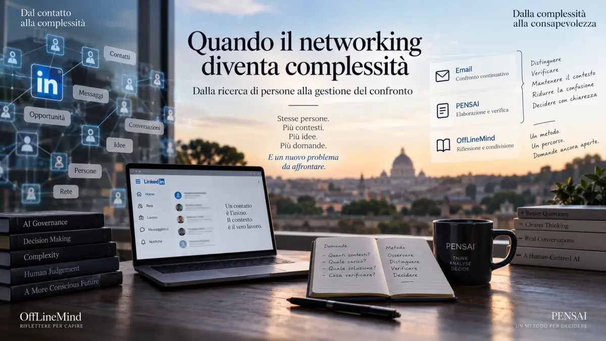 Quando il networking diventa complessità: LinkedIn, email e PENSAI nella gestione del confronto