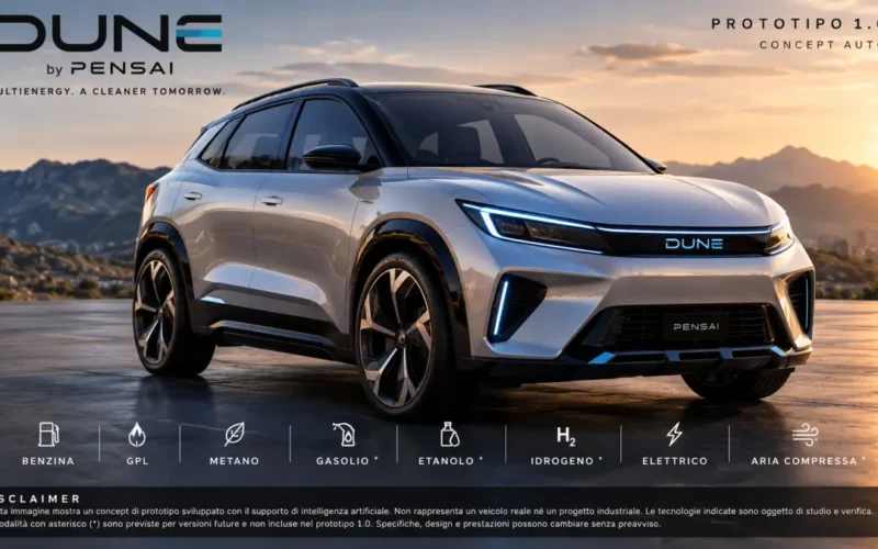 Concept DUNE con turbina multifuel, batteria e motore elettrico