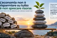 Bilancia simbolica tra spreco di risorse e uso efficiente orientato ai risultati