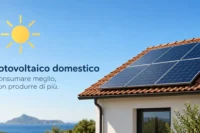 Casa con pannelli fotovoltaici sul tetto, simbolo del consumo diretto dell'energia solare domestica.