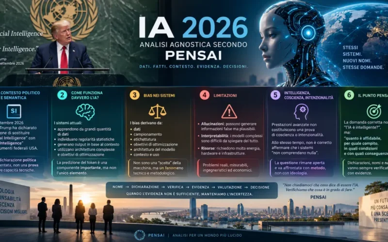 IA 2026: analisi agnostica secondo PENSAI, tra intelligenza artificiale, limiti e verifica delle evidenze