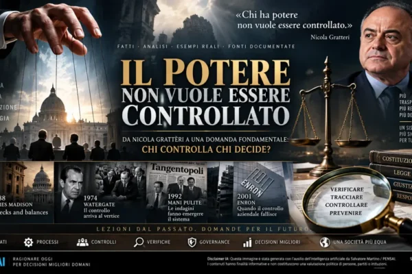 Il potere e il controllo rappresentati attraverso Gratteri e i casi Watergate, Mani Pulite ed Enron