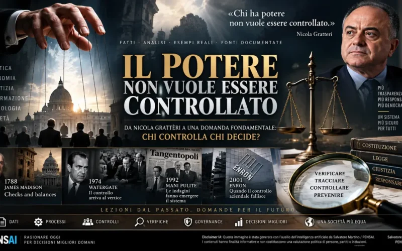 Il potere e il controllo rappresentati attraverso Gratteri e i casi Watergate, Mani Pulite ed Enron