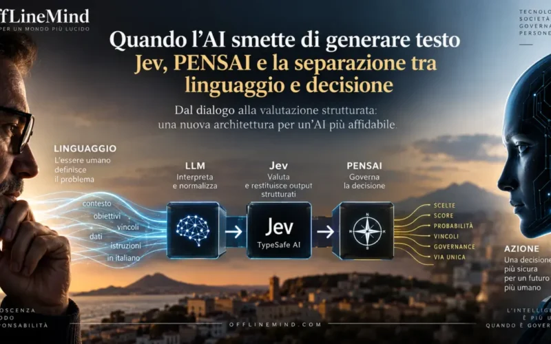 Jev e PENSAI: separazione tra linguaggio, valutazione e decisione nell'intelligenza artificiale