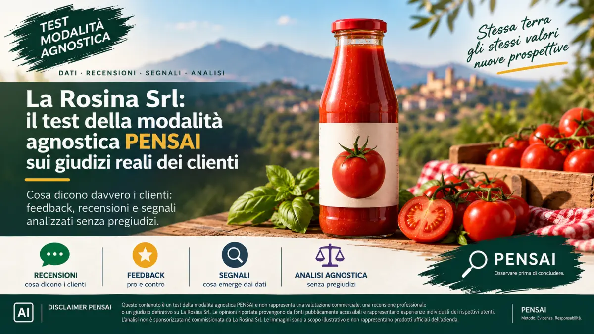 La Rosina Srl: test della modalità agnostica PENSAI sui giudizi dei clienti